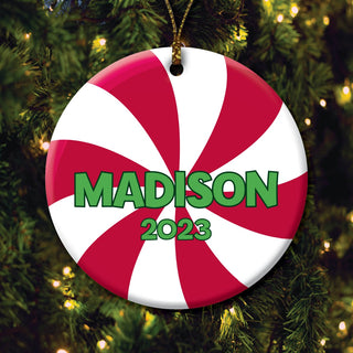 Peppermint Candy Personalized Ornament