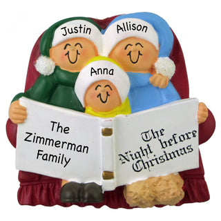 Couch Family of Three Personalized Ornament