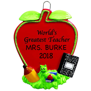 Personalized Teacher's Apple Ornament