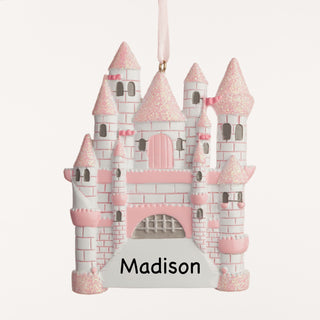 Personalized Pink Castle Ornament