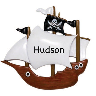 Personalized Pirate Ship Ornament