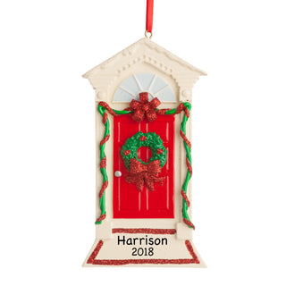 Personalized Red Bow Door Ornament