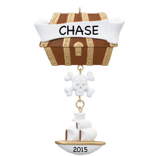 Personalized Treasure Chest Dangle Ornament