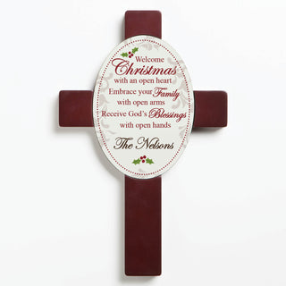 Christmas Blessing Personalized Cross