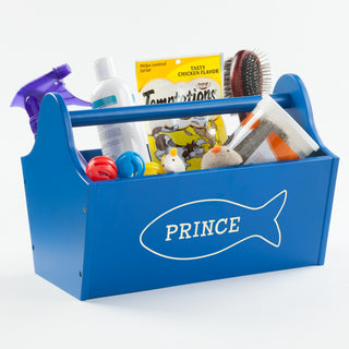 Sweet Cat Personalized Blue Storage Caddy