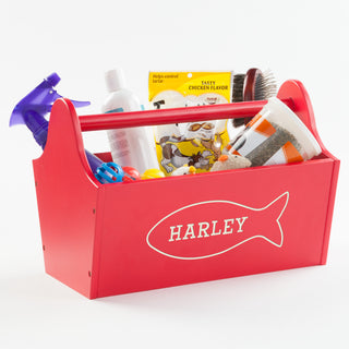 Sweet Cat Personalized Red Storage Caddy