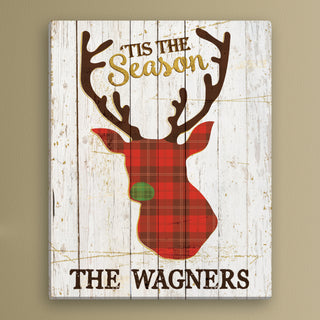 'Tis The Season Personalized 11x14 Canvas