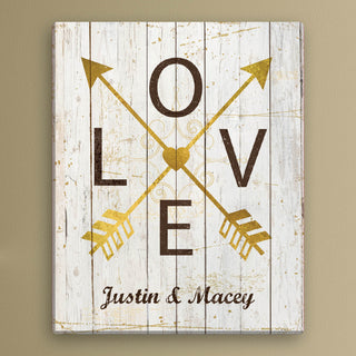Love Arrows Personalized 16x20 Canvas