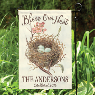 Bless Our Nest Personalized Garden Flag