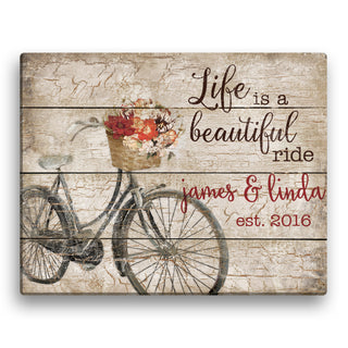 Life Is A Beautiful Ride Personalized 11x14 Gallery Wrap Canvas