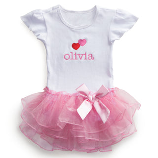 Two Hearts Personalized Tutu Shirt