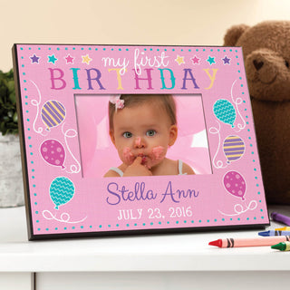 My First Birthday Personalized Frame---Pink