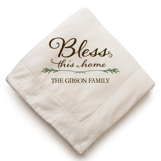 Bless This Home Personalized Sherpa Blanket