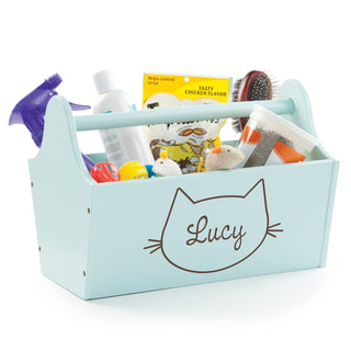 My Kitty Personalized Storage Caddy---Light Blue