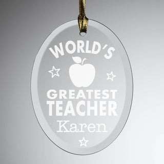 World's Greatest Teacher Personalized Sun Catcher