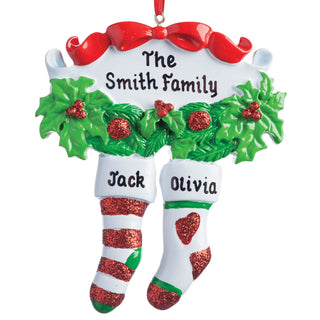 Personalized Stocking Ornament--Family of 2