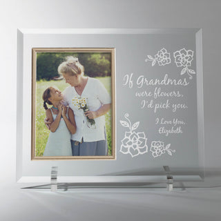 If Grandmas Were Flowers Personalized Glass Frame---I Version