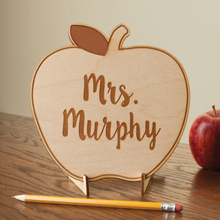 Teacher's Apple Personalized Wood Plaque