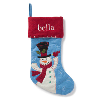 Personalized Crafty Christmas Stocking---Snowman