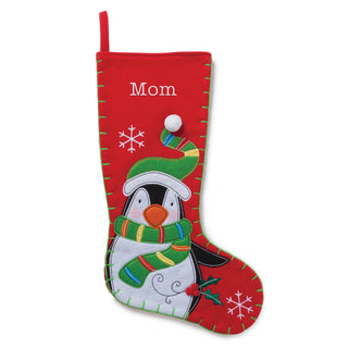 Personalized Joyful Christmas Stocking---Penguin