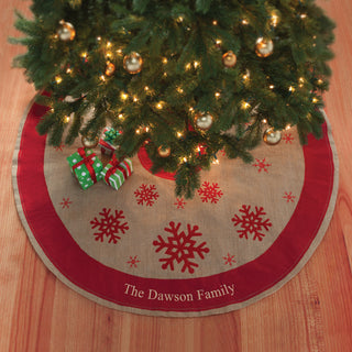 Personalized Burlap Christmas Tree Skirt