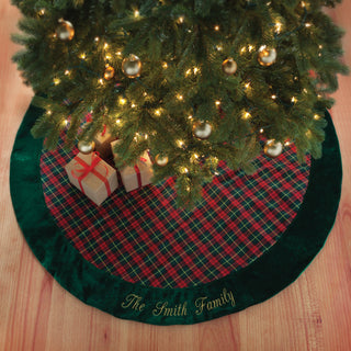 Personalized Plaid Christmas Tree Skirt