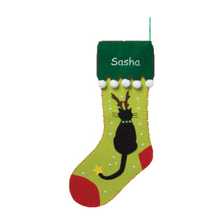 Personalized Cat With Antlers Stocking