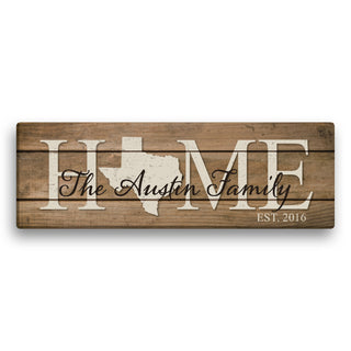 Home State Personalized 6x18 Canvas