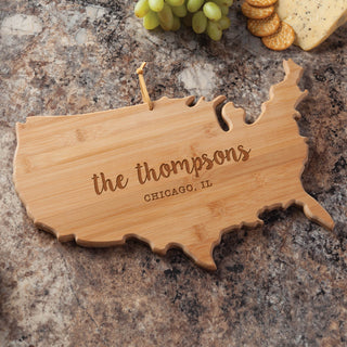 Personalized USA Bamboo Cutting and Serving Board