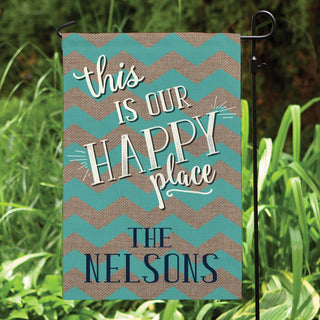 This Is Our Happy Place Personalized Garden Flag