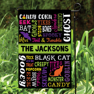 Halloween Words Personalized Garden Flag