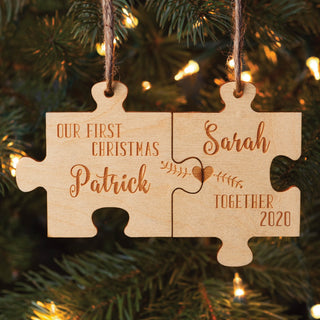 Big Sister & Little Brother Personalized Wood Ornament