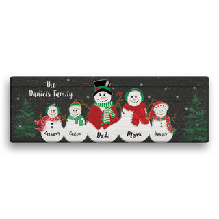 Snow Much Love Personalized 6x18 Canvas--Three Kids