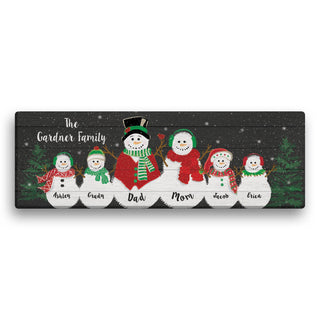 Snow Much Love Personalized 6x18 Canvas--Four Kids