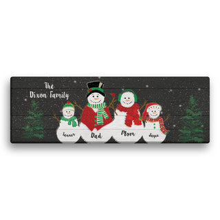 Snow Much Love Personalized 9x27 Canvas--Two Kids