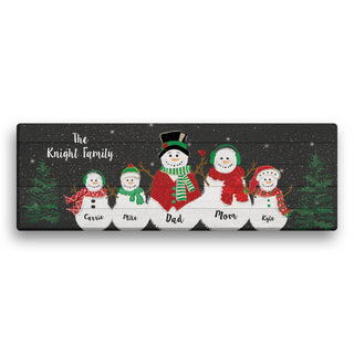 Snow Much Love Personalized 9x27 Canvas--Three Kids