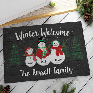 Winter Welcome Personalized Doormat---One Kid