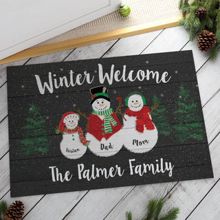 Winter Welcome Personalized Oversized Doormat---One Kid