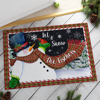 Let It Snow Personalized Oversized Doormat