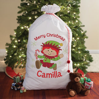 Girl Elf Personalized Oversized Santa Sack