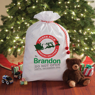 Do Not Open Until Christmas Personalized Large Santa Sack