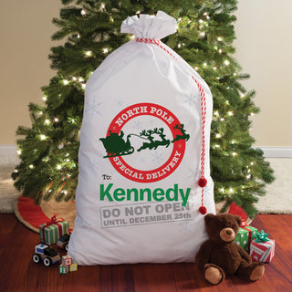 Do Not Open Until Christmas Personalized Oversized Santa Sack