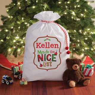 Made The Nice List Personalized Large Santa Sack