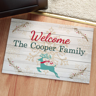 Holiday Welcome Personalized Doormat