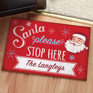 Santa Please Stop Here Personalized Doormat