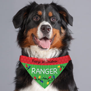 Puppy's 1st Christmas Personalized Dog Bandana