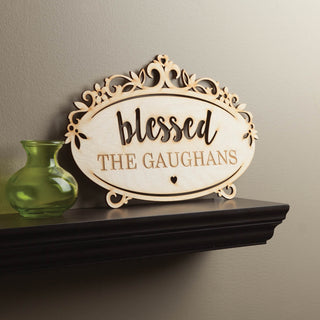 Blessed Personalized Wood Plaque