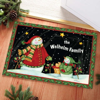 Personalized "Snowmen" By Debi Hron Doormat