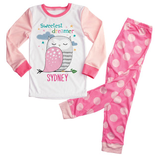 Personalized Pink Owl Pajamas