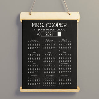 Personalized Chalkboard Calendar Hanging Canvas Banner